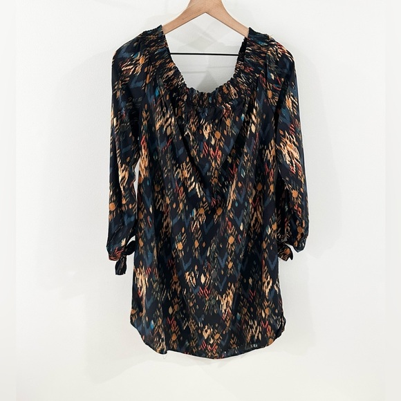 NWT Beach Lunch Lounge Off Shoulder Dress Black Geo Size XL - Picture 1 of 5